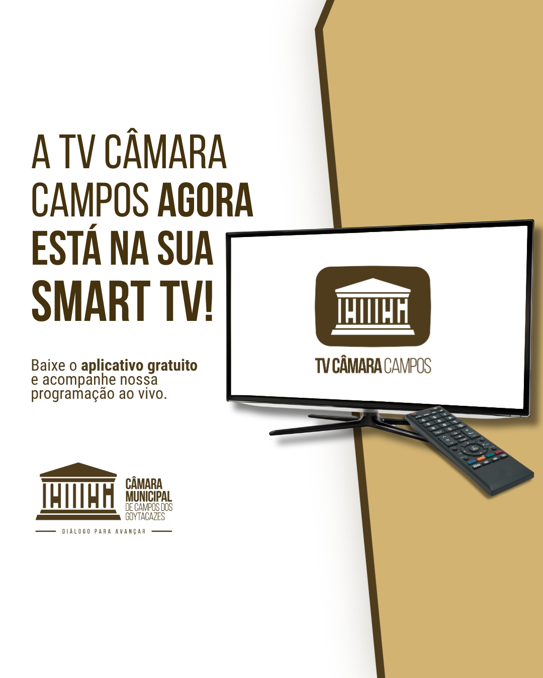 TV Câmara Campos lança aplicativo gratuito para Smart TVs