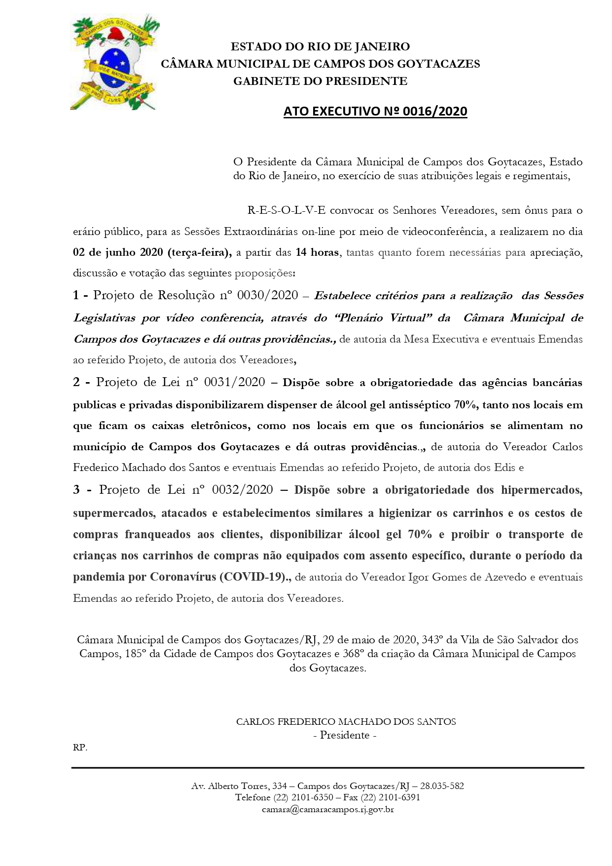 Plenário Virtual: Sessão extraordinária na próxima terça-feira