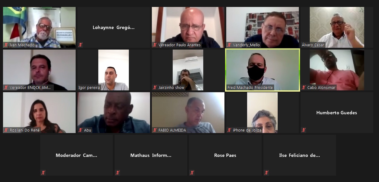 Vereadores participam de reunião sobre retorno das sessões ordinárias